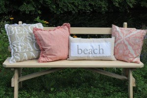 bench with pillows