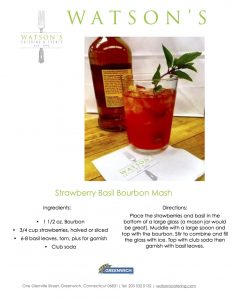 Strawberry Basil Bourbon Mash cocktail